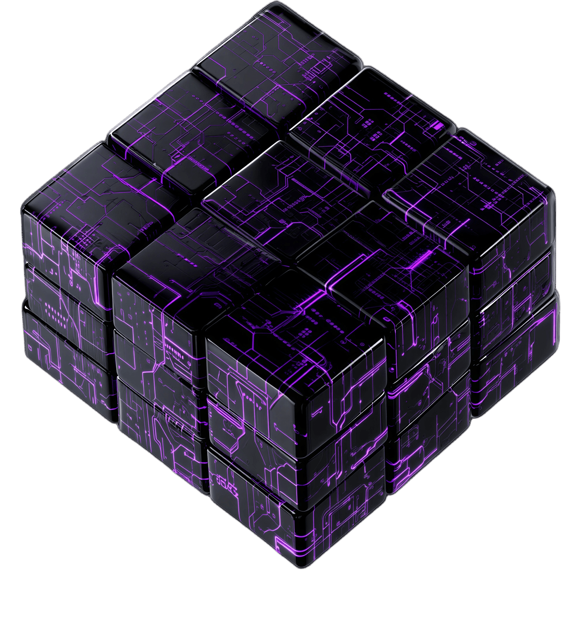 Visualização 3D do cubo representando estratégia digital integrada